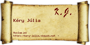 Kéry Júlia névjegykártya