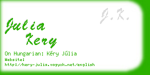 julia kery business card